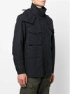 Men's Wappen Patch Ghost Piece Zip-up Jacket Black - STONE ISLAND - BALAAN 5