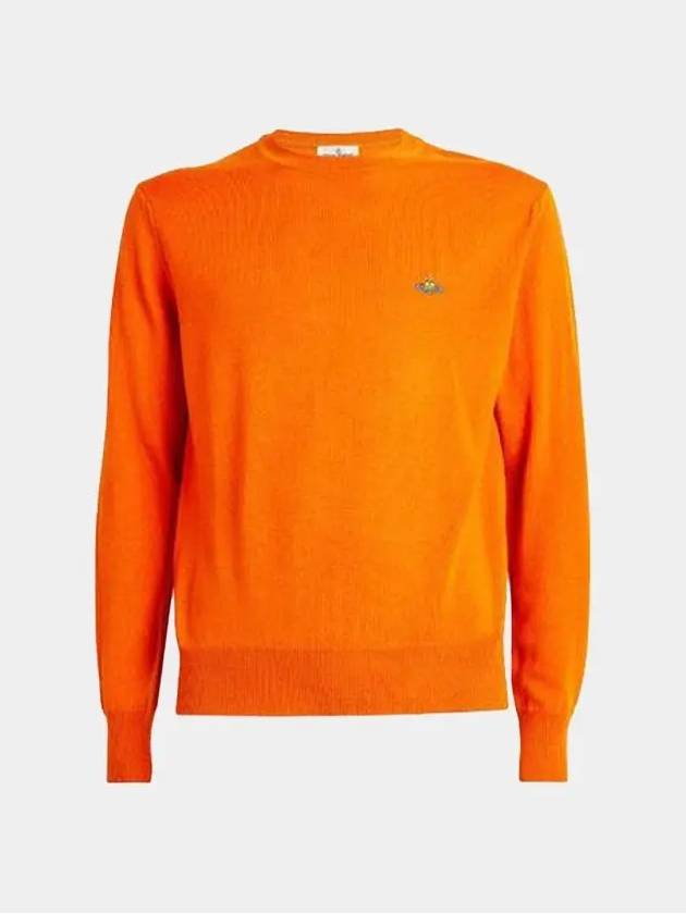 Embroided Logo Merino Wool Knit Top Orange - VIVIENNE WESTWOOD - BALAAN 2