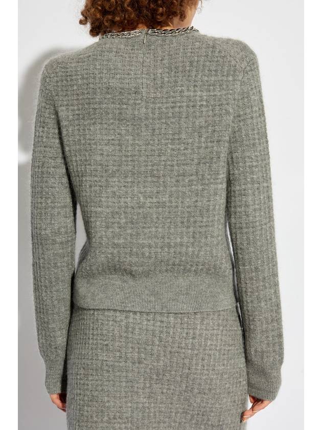 Tory Burch Sweater With Wool Finish, Women's, Grey - TORY BURCH - BALAAN 4