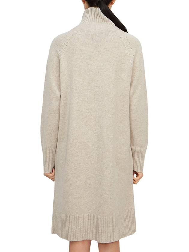 Zerbino Turtleneck Collar Short Dress Beige - MAX MARA - BALAAN 4