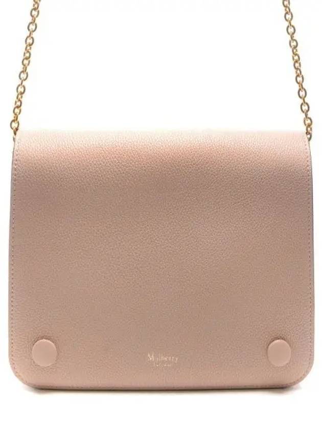 Embossed Signature Chain Leather Cross Bag Beige - MULBERRY - BALAAN 2