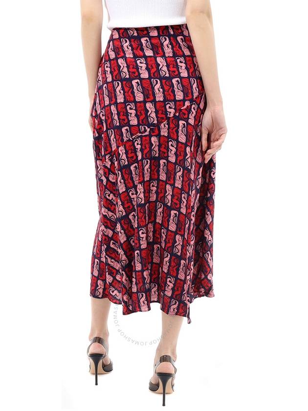 Kenzo Midnight Blue Mermaid Print Wrap Skirt, Brand Size 34 (US Size 2) - KENZO - BALAAN 3