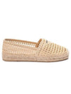 Logo Raffia Flat Espadrilles Beige - PRADA - BALAAN 1