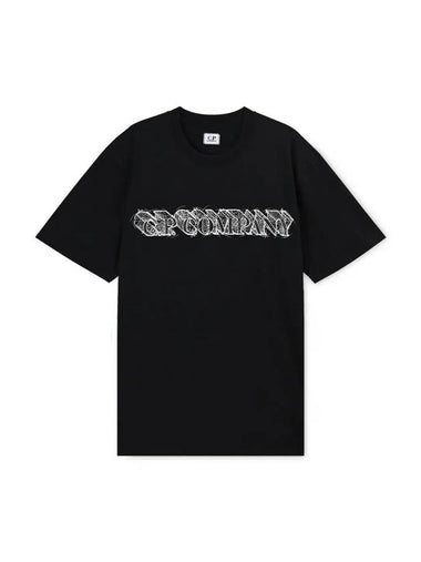 Graphic Logo Print Cotton Jersey Short Sleeve T-Shirt Black - CP COMPANY - BALAAN 1