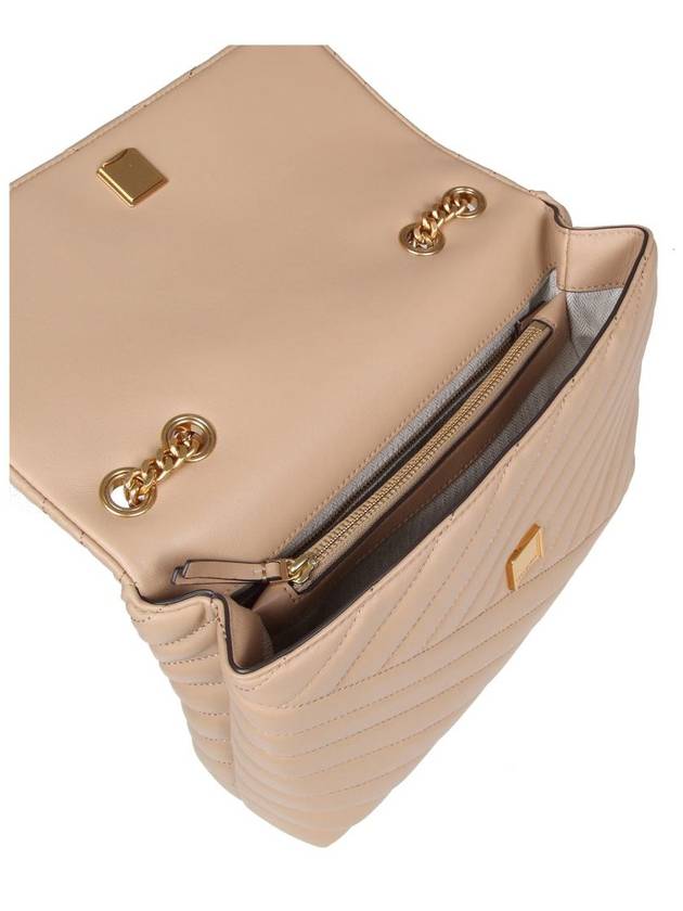 Kira Chevron Convertible Shoulder Bag Beige - TORY BURCH - BALAAN 5