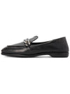 Chain Metal Logo Loafers Black - MIU MIU - BALAAN.