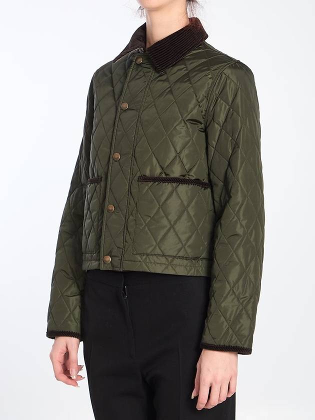 Cropped Quilted Nylon Jacket Shale Brush - BURBERRY - BALAAN 3