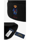 Embroidery Bear Wool Beanie Muffler Set Black - POLO RALPH LAUREN - BALAAN 4