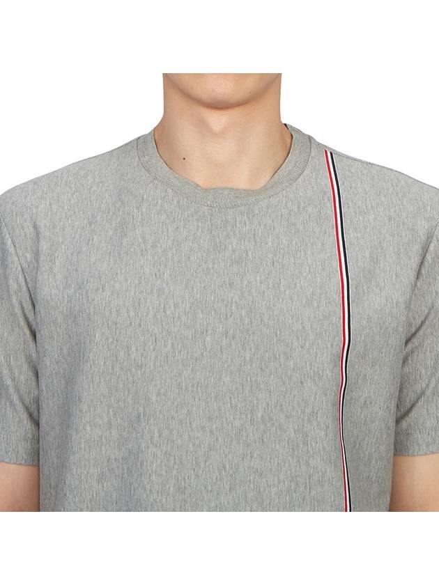 RWB Stripe Cotton Short Sleeve T-shirt Grey - THOM BROWNE - BALAAN 8