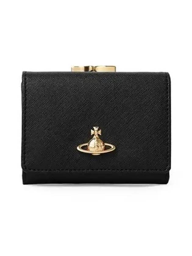 Saffiano Small Half Wallet Black 5115002MW S000B N402 - VIVIENNE WESTWOOD - BALAAN 2