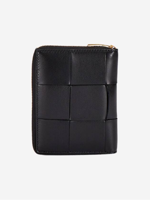 Intrecciato Zip Around Half Wallet Black - BOTTEGA VENETA - BALAAN 4