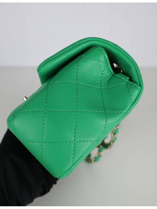 New Mini Flap Bag Lambskin Green Gold A69900 - CHANEL - BALAAN 5