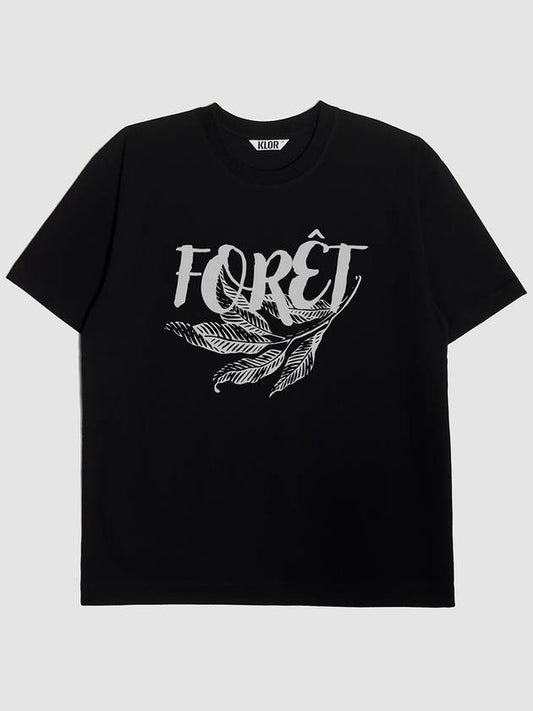 UNISEX Foret graphic short sleeve t shirt BLACK - KLOR - BALAAN 1