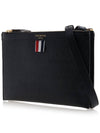 Logo 4 Bar Leather Clutch Bag Black - THOM BROWNE - BALAAN 3