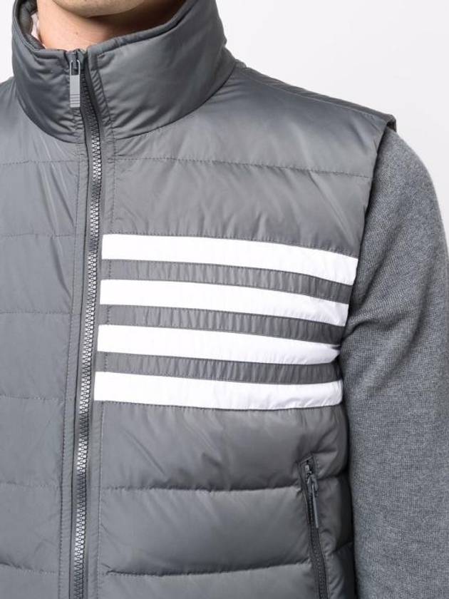 4 Bar Poly Twill Down Vest Grey - THOM BROWNE - BALAAN 6