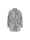 Logo Embroidered Animal Print Shirt White Black - VALENTINO - BALAAN 2