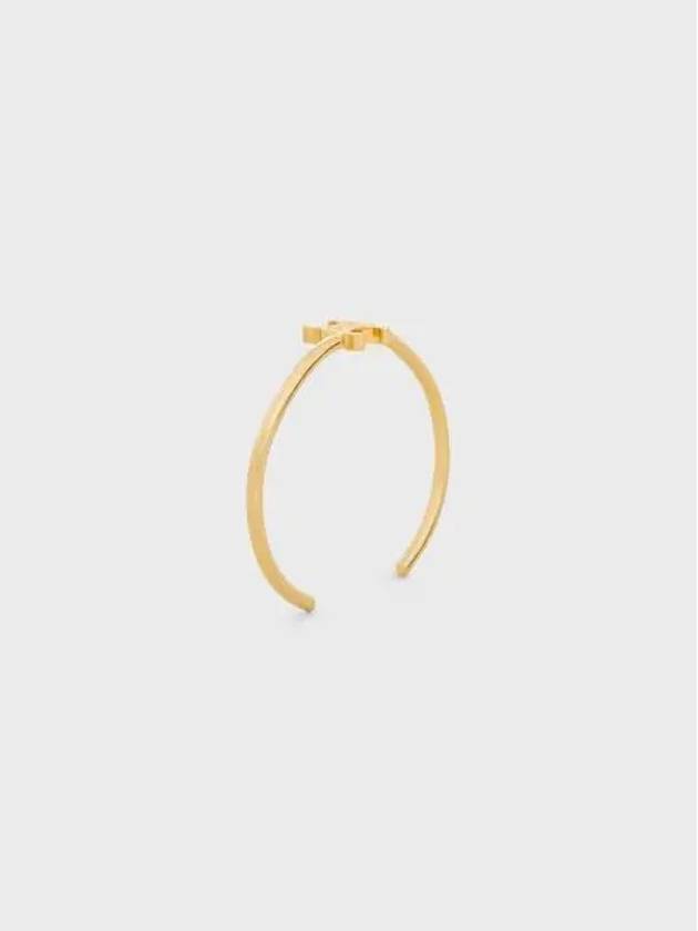 Triomphe Asymmetric Cuff Brass Bracelet Gold - CELINE - BALAAN 2