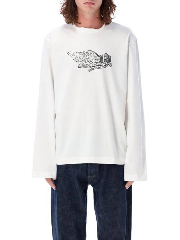 Wings Cotton Long Sleeve T-Shirt White - ACNE STUDIOS - BALAAN 1