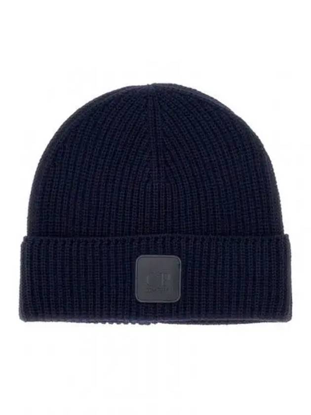 Extra Fine Merino Wool Logo Beanie Navy - CP COMPANY - BALAAN 2