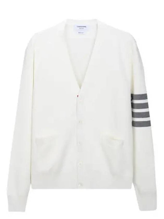 diagonal stripe Milanese stitch cardigan men - THOM BROWNE - BALAAN 1