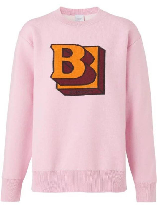 Big Logo Knit Top Pink - BURBERRY - BALAAN.