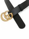 GG Marmont Buckle Leather Belt Black - GUCCI - BALAAN 4