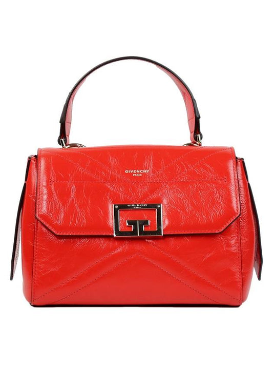 ID Logo Chain Small Leather Tote Bag Red - GIVENCHY - BALAAN.