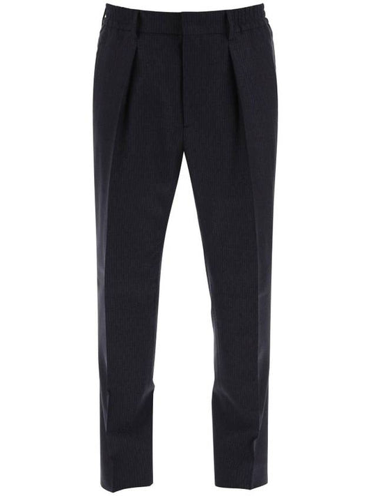 Striped Wool Slacks Navy - FENDI - BALAAN 1