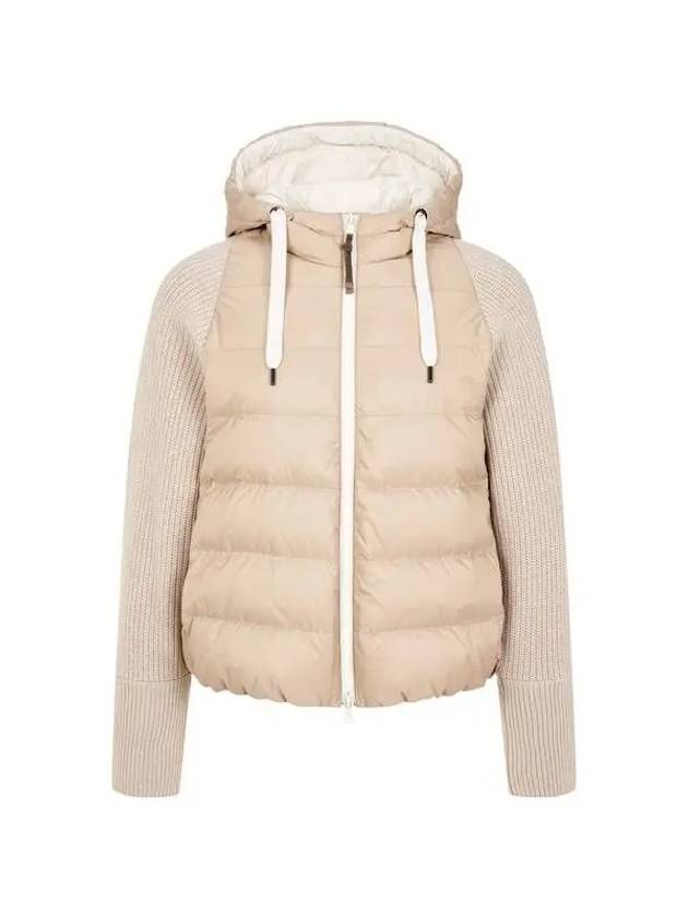 Women s knit sleeve goose down padded jacket beige 271391 - BRUNELLO CUCINELLI - BALAAN 1