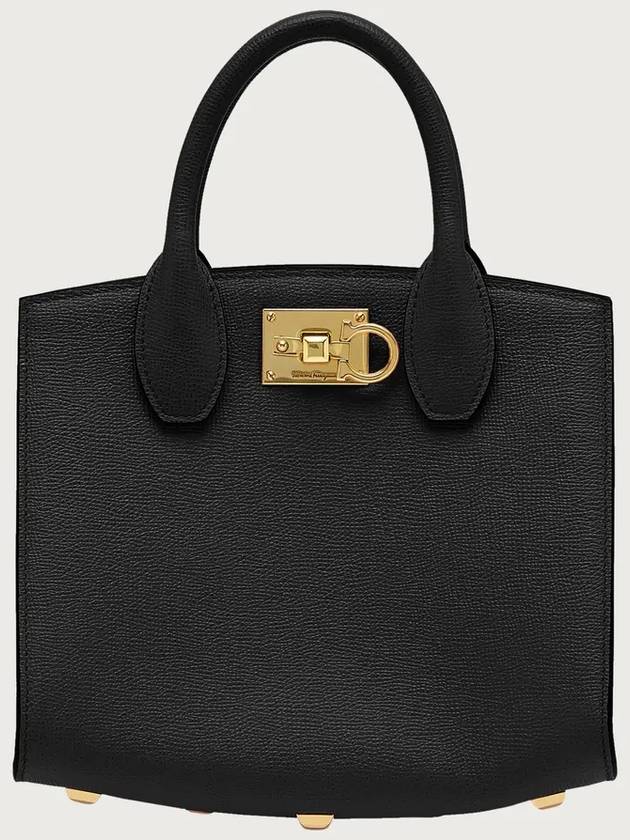 Gancini Studio Box Tote Bag Black Bonbon - SALVATORE FERRAGAMO - BALAAN 7