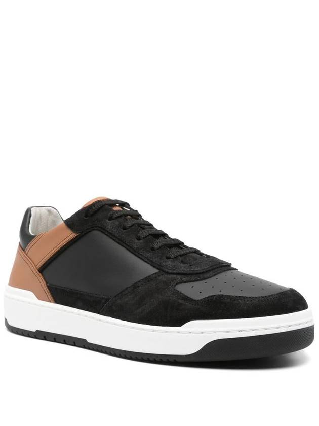 Logo Leather Low Top Sneakers Black Brown - BRUNELLO CUCINELLI - BALAAN 4