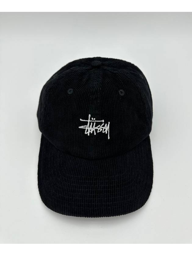 Graffiti Corduroy Low Pro Ball Cap Black - STUSSY - BALAAN 3