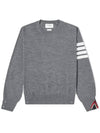 4 Bar Stripe Classic Wool Knit Top Grey - THOM BROWNE - BALAAN 2