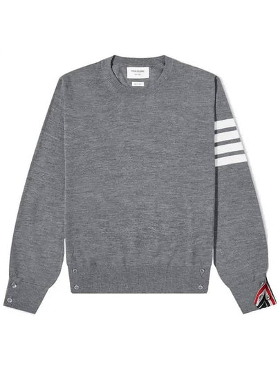 4 Bar Stripe Classic Wool Knit Top Grey - THOM BROWNE - BALAAN 2