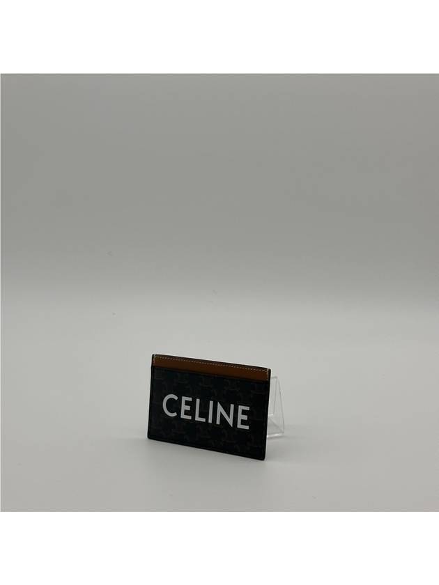 Triomphe Canvas Logo Card Wallet Tan - CELINE - BALAAN 4