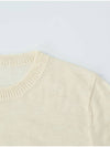 Glitter Round Neck Knit Top Cream Ivory - CALLAITE - BALAAN 3