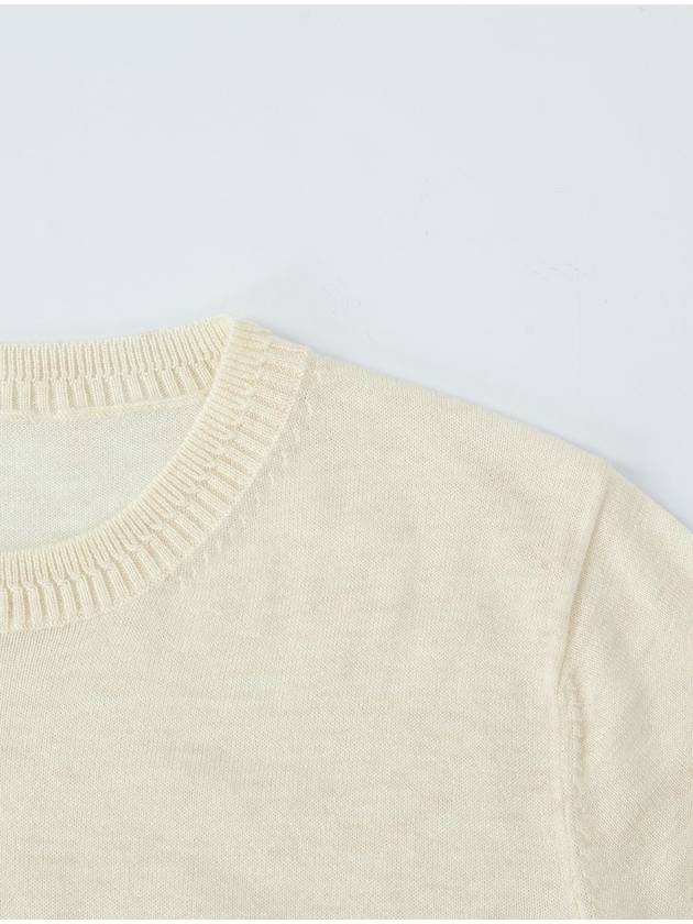 Glitter Round Neck Knit Top Cream Ivory - CALLAITE - BALAAN 3