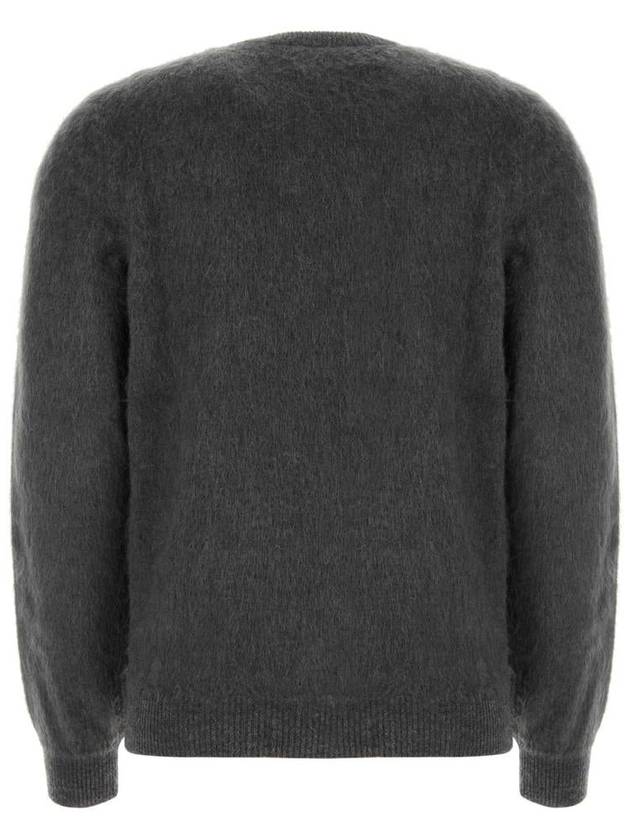 Crew Neck Alpaca Pullover Knit Top Grey - FENDI - BALAAN 3