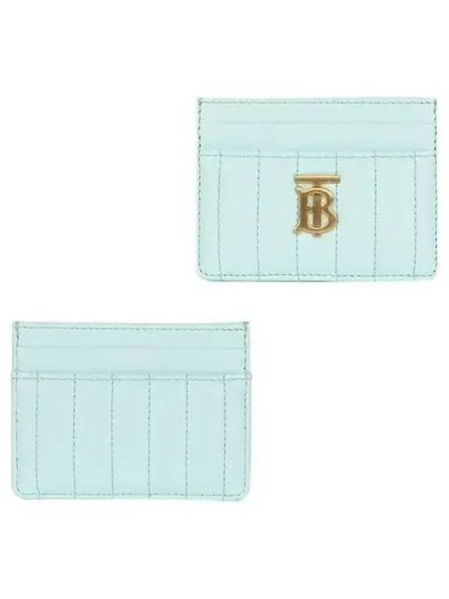 Laura Quilted Leather Card Wallet Cool Mint - BURBERRY - BALAAN 2