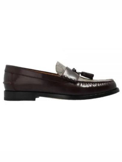 Tassel GG Supreme Canvas Leather Loafers Brown - GUCCI - BALAAN 2