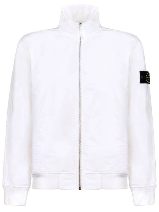 Cotton Zip-Up Jacket White - STONE ISLAND - BALAAN 2