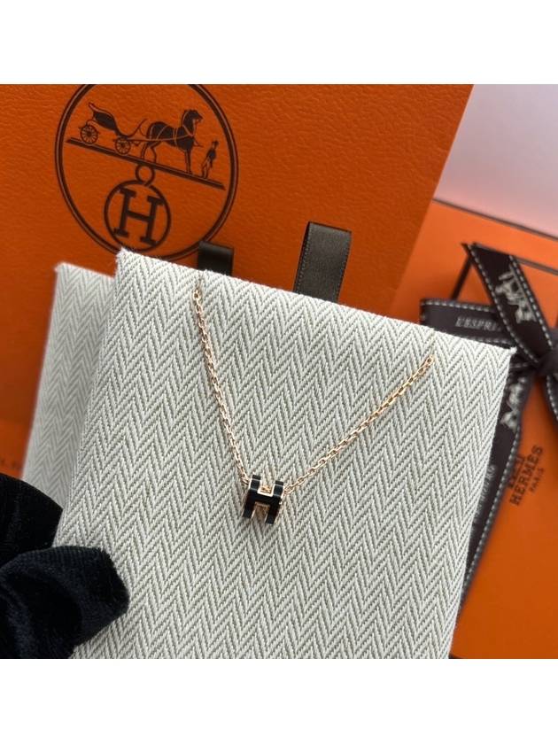 Mini Pop H Pendant Rose Gold & Blanc - HERMES - BALAAN 4