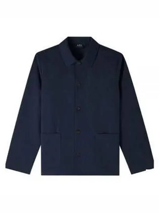 Kerlouan Logo Twill Shirt Jacket Dark Navy - A.P.C. - BALAAN 2