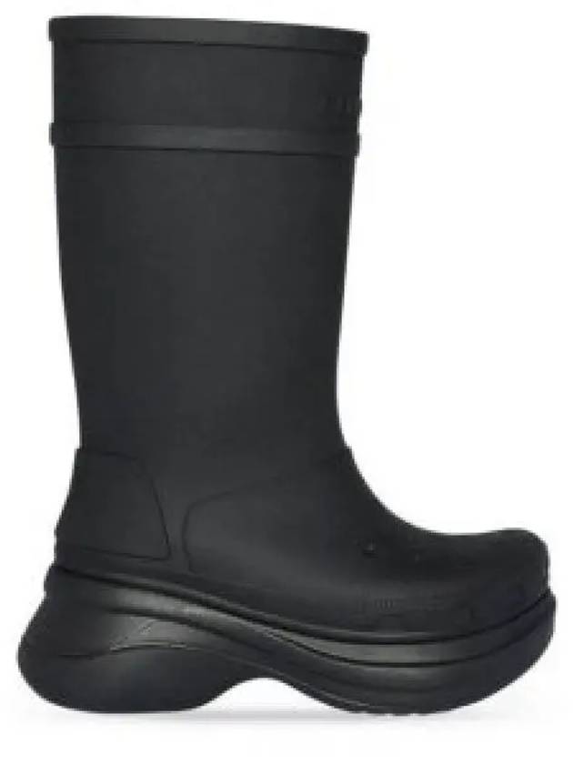 Women's Crocs Rubber Long Boots Black - BALENCIAGA - BALAAN 2