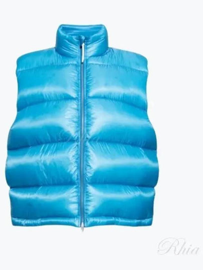 Logo Patch Ripstop Down Vest Blue - JIL SANDER - BALAAN 2