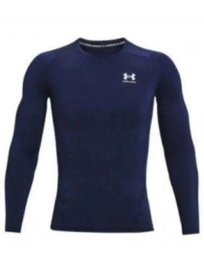 Men's Heat Gear Compression Long Sleeve T-Shirt Midnight Navy - UNDER ARMOUR - BALAAN 2