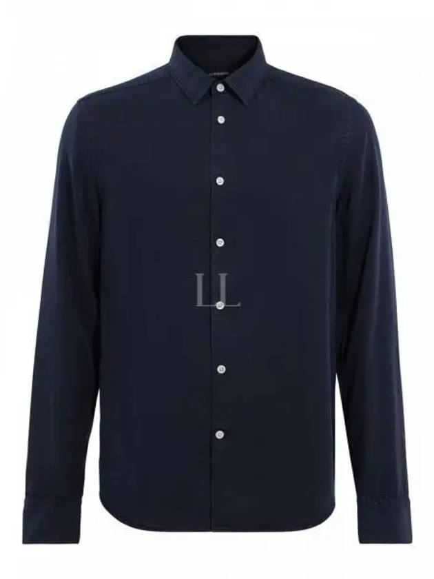 Regular Clean Linen Long Sleeve Shirt Navy - J.LINDEBERG - BALAAN 2