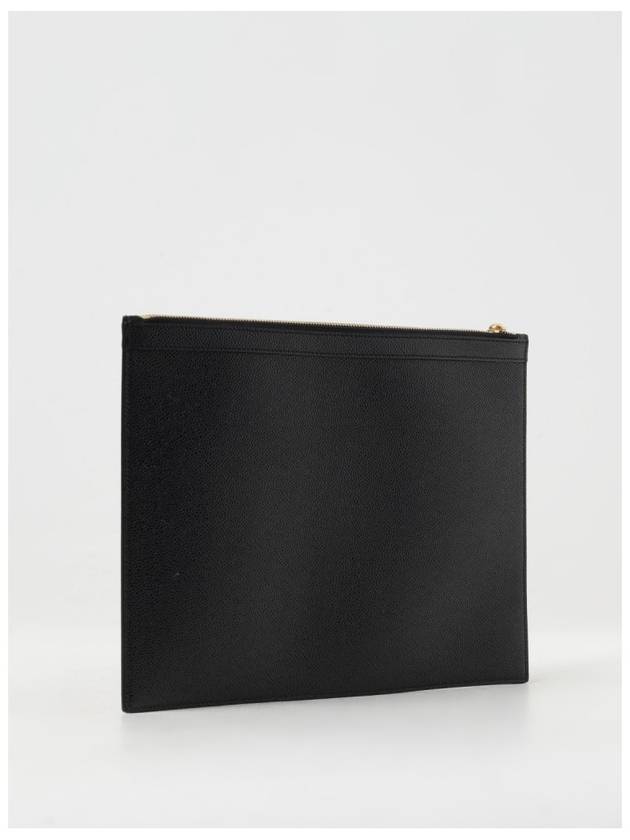 Medium Document Holder Clutch Bag Black - THOM BROWNE - BALAAN 3