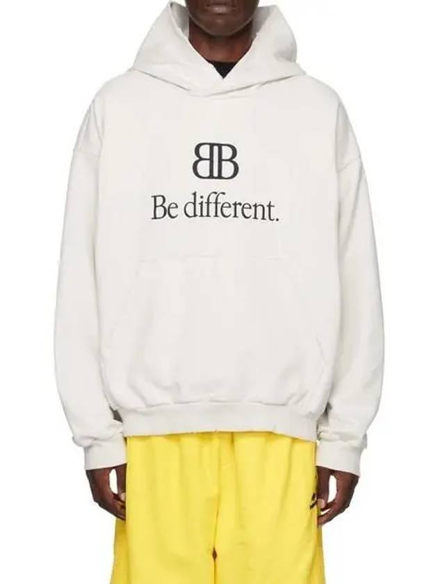 BB Logo Print Hoodie Cream - BALENCIAGA - BALAAN 3