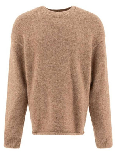 Le Pull Logo Crew Neck Alpaca Wool Knit Top Beige - JACQUEMUS - BALAAN 2